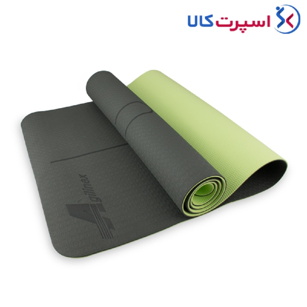 مت یوگا بادی لاین طوسی-سبز 6 میلی‌متری Agilinex