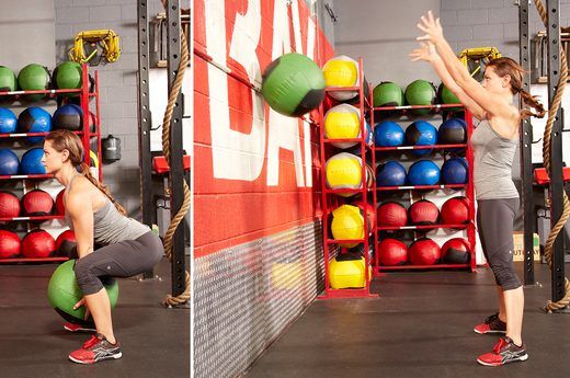 حرکت اسکوات با توپ وال بال