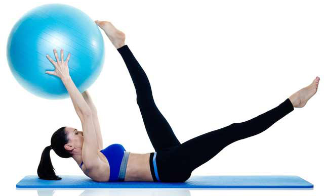 تمرین پیلاتس با توپ جیم بال