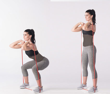 حرکت اسکوات پا با کش پاور بند